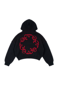 OMERTA BLACK KNITTED ZIP HOODIE