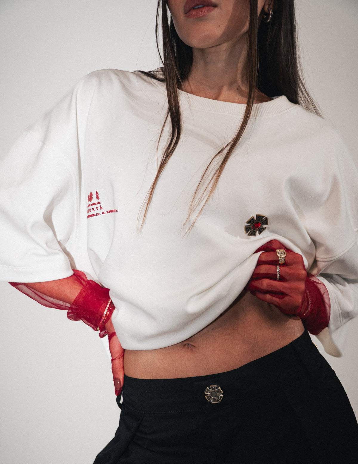 OMERTA PIN T-SHIRT IVORY